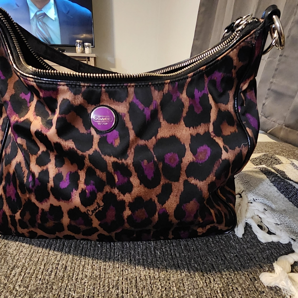 Authentic Coach Ocelot Purple Print